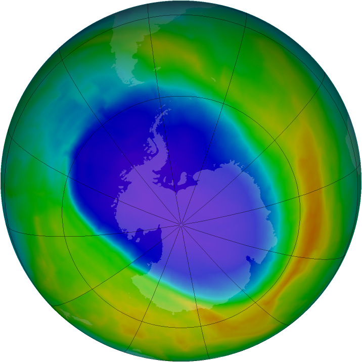 Antarctic ozone map for 10 October 2013